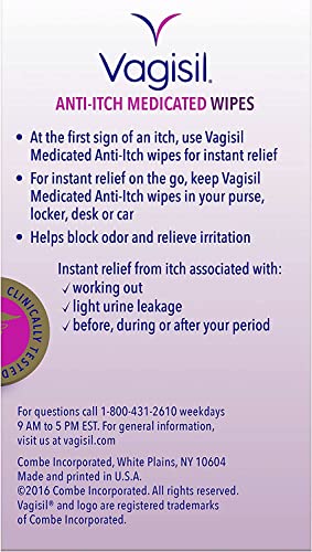 Vagisil Anti-Itch Medicated Wipes, Maximum Strength 12 ea (Pack of 6) - AB Mystery