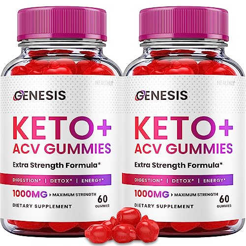 (2 Pack) Genesis Keto Gummies - Genesis Keto ACV Gummies Advanced Weight Apple 