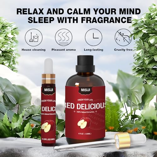 Essential Oils-MISIJI Apple Fragrance Essential Oils for Diffuser for Home 4FL.OZ Plus 0.33,Diffuser Oils Scents - AB Mystery