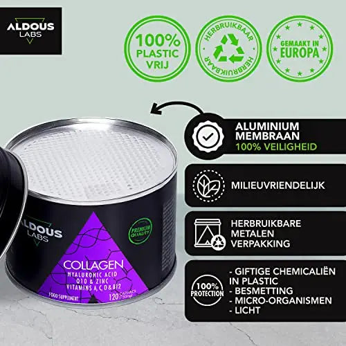 120 Capsules - Collagen with Hyaluronic Acid + Coenzyme Q10 + Vitamin C, A, D and B12 + Zinc - AB Mystery