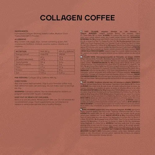 Bulk Collagen Coffee, High Protein, Black, 500 g Bulk