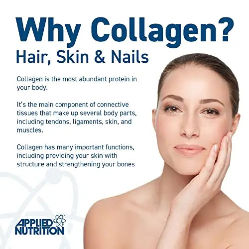 Applied Nutrition Collagen Peptides Powder - Hydrolysed Bovine Collagen Protein, Halal, Healthy Skin, Hair, Nails (Unflavoured) (300g - 15 Servings) - AB Mystery