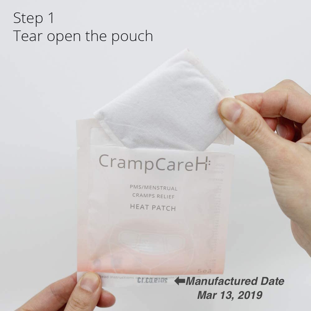(5 Patches) CrampCareH PMS/Menstrual Cramps Relief Heat Patch with Wide Wings, FDA Registered - AB Mystery
