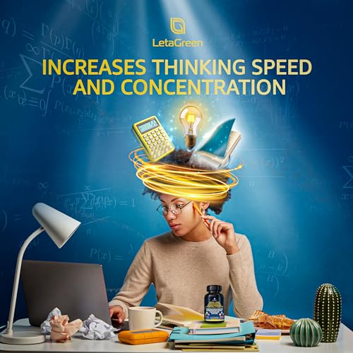 LetaGreen Organic Lions Mane Supplement Capsules - 120 Real Mushrooms Lion's Mane - AB Mystery