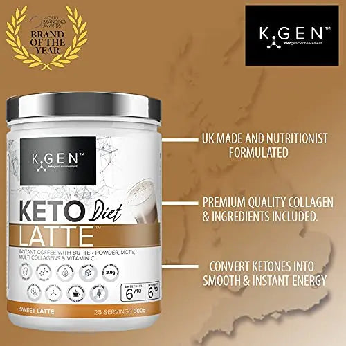Instant Bulletproof Keto Coffee Creamer UK Made Collagen Latte | Butter Powder, Coconut MCTs & Vitamin C - AB Mystery