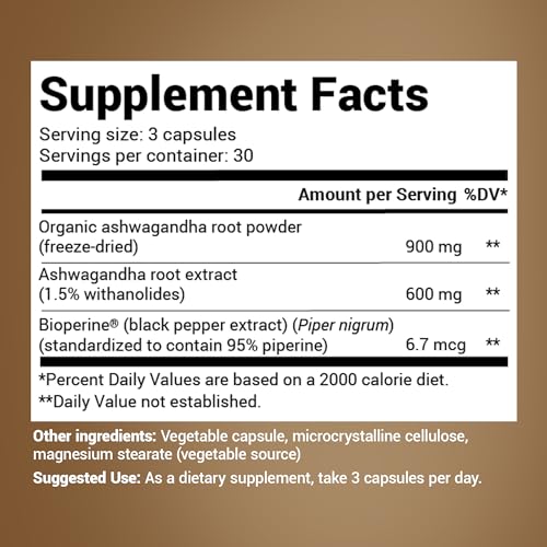 Dr. Berg Ashwagandha Capsules 1500mg - Includes Organic Ashwagandha Root - AB Mystery