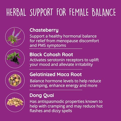 Happy Healthy Hippie Hormone Balance for Women - PMS Support Supplement & Menopause - AB Mystery