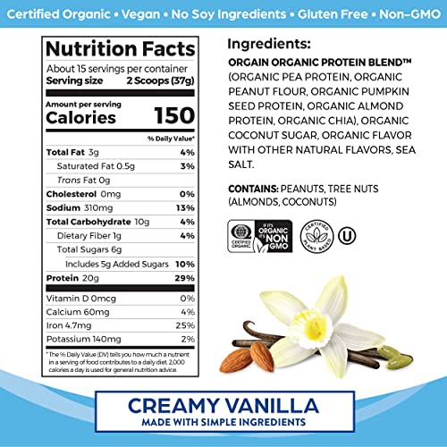 Orgain Organic Simple Vegan Protein Powder, Vanilla - 20g Plant Based Protein - AB Mystery
