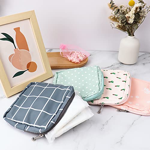 Sanitary Napkin Storage Bag,Portable Sanitary Napkin Storage Pouch Pack of 4 Reusable Menstrual Cup - AB Mystery