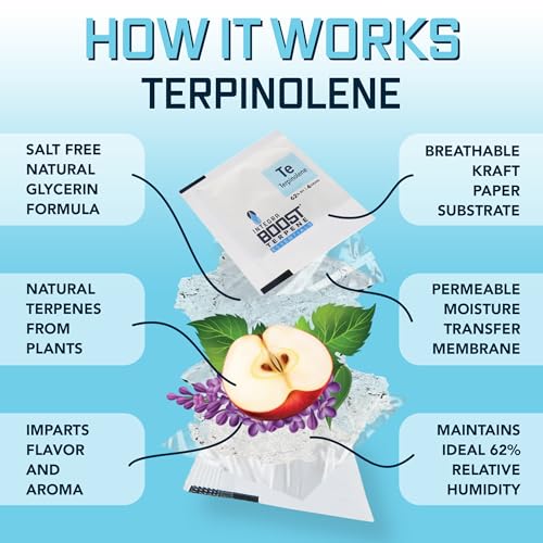 Integra Boost - Terpinolene Infusion - 4 Gram Terpene Essentials Two-Way Humidity Control at 62 Percent RH - AB Mystery