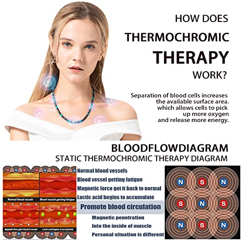 Magnetic Therapy Necklace Hematite Necklace Black Obsidian Aquamarine Magnetic Necklace - AB Mystery