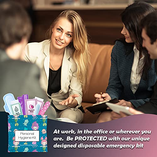 3 x Menstrual All-in-One Kits - Assorted Colors | Convenience on The Go | Single Period Kit Packs - AB Mystery