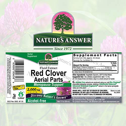 Nature's Answer Alcohol-Free Red Clover Extract Supplement, 1-Fluid Ounce - AB Mystery