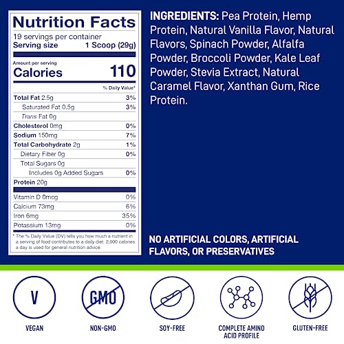 LeanFit Plant-Based Protein & Greens Natural Vanilla – 20g Plant Protein + 4 Leafy Greens - AB Mystery