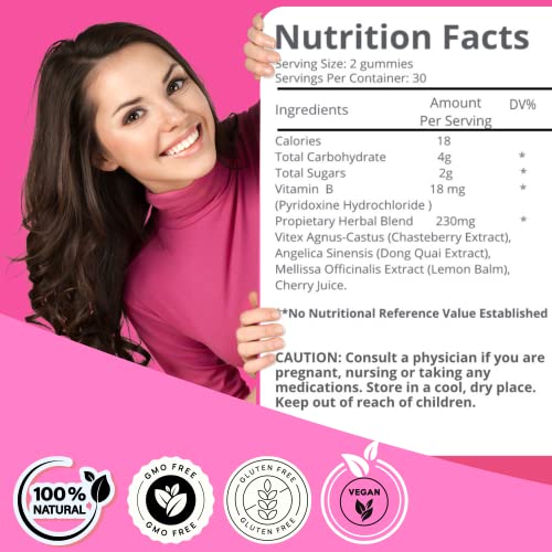 BOTANICAL PRIME PMS Gummies for Women, 30 Servings (Pack of 1) - Proactive PMS Relief - AB Mystery