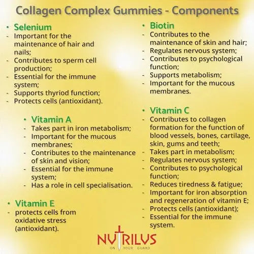 Collagen Complex 90 Natural Pineapple Gummies 500mg - Large Pack - with Biotin & Selenium - AB Mystery