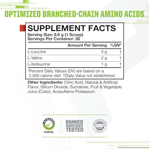 MusclePharm Essentials BCAA, Fruit Punch - 30 Servings - AB Mystery