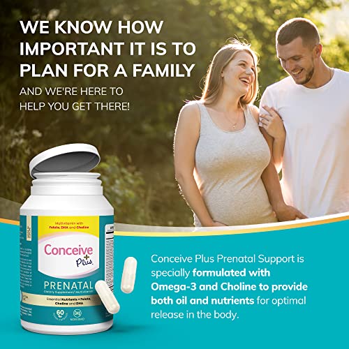 CONCEIVE PLUS Prenatal Vitamins for Women - DHA, Choline + Folate, Healthy Pregnancy CONCEIVE PLUS