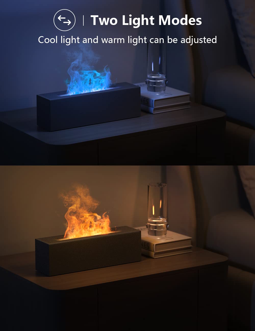 Shiawase Oil Diffuser, 200ml Flame Essential Oil Diffuser/Humidifier, Bedrock Fire Air Scent Diffuser - AB Mystery