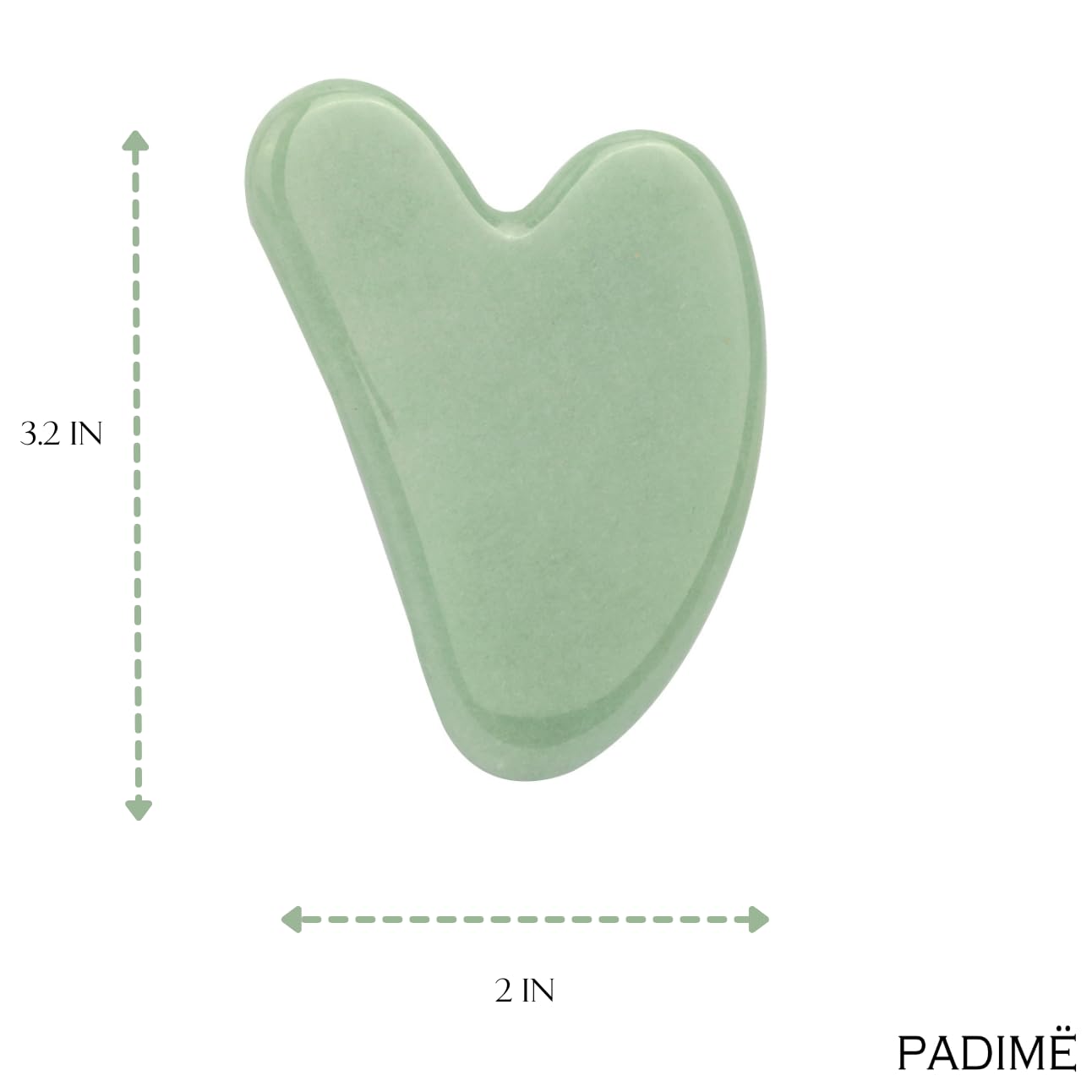 Padime 2 pcs | Premium Set | Real Jade Gua Sha Tool for Facial Skin Care + Glass Bottle for Your Oil - AB Mystery