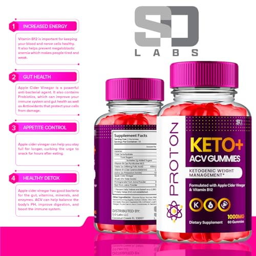 Proton Keto ACV Gummies Advanced Weight Loss 1000 MG, Proton Keto ACV Gummies - AB Mystery