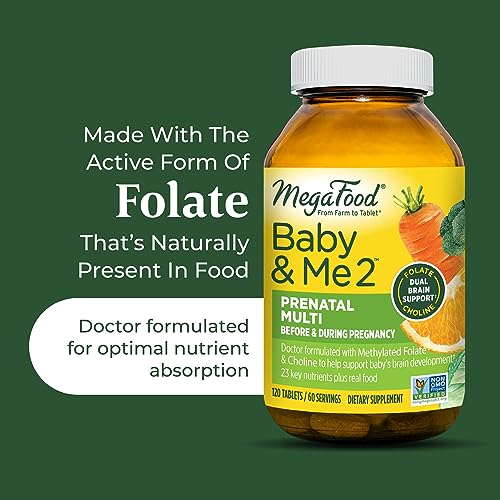 MegaFood Baby & Me 2 Prenatal Vitamin and Minerals - Vitamins for Women - with Folate MegaFood