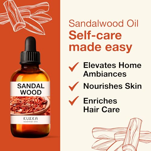 Kukka Sandalwood Essential Oils for Diffuser - 100% Natural Sandalwood Oil - Sandalwood Essential Oil - AB Mystery