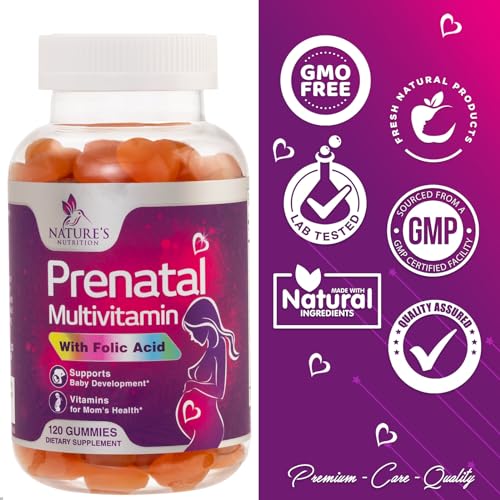 Nature's Prenatal Multivitamin Gummy with Folic Acid, Prenatal Vitamins w/Folate, Choline, Vitamin A Nature's Nutrition