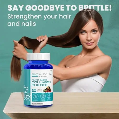 Biovitalia Plant Based Collagen Builder Capsule with Biotin & Vitamin C | Dietary Supplement for Men & Women BIOVITALIA ORGANICS