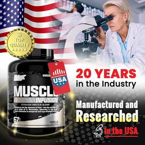 Nutrex Research Whey Protein Powder, Vanilla Muscle Infusion Whey Isolate w/EAA - AB Mystery