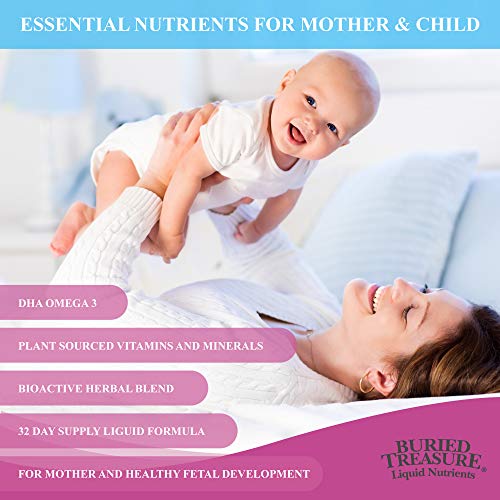 Buried Treasure Prenatal Plus DHA Complete, 16 oz Orange Banana Flavor, High Potency Liquid Buried Treasure