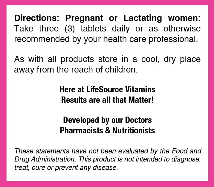 LifeSourceVitamins Pre-Natal Multi-Vitamins and Minerals with DHA - Mom and Baby Health LifeSourceVitamins