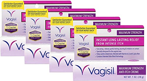 Vagisil Medicated Anti-Itch Creme Maximum Strength - 1oz, Pack of 5 - AB Mystery