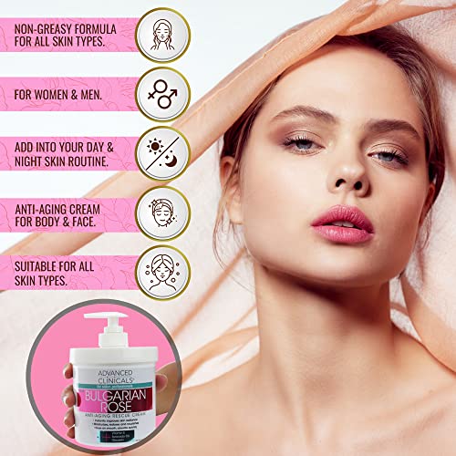 Advanced Clinicals Bulgarian Rose Anti Aging Vitamin E Moisturizer Body Lotion & Face - AB Mystery
