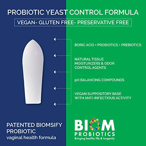 Biom Probiotics Prebiotics Boric acid Suppositories . Feminine Health Probiotic for Infections - AB Mystery
