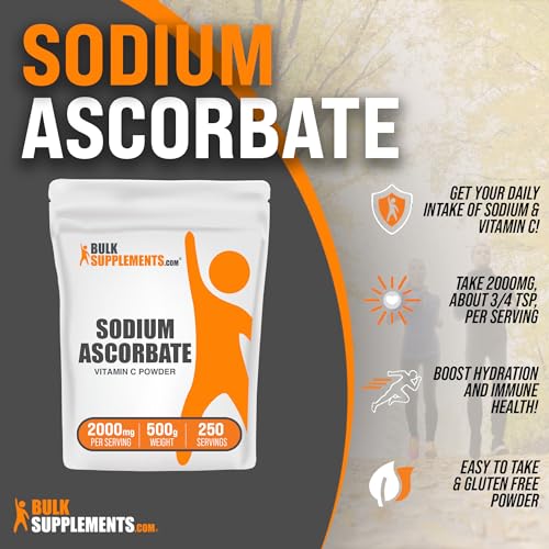 BulkSupplements.com Sodium Ascorbate Powder - Antioxidant Powder - Sodium Ascorbate - AB Mystery