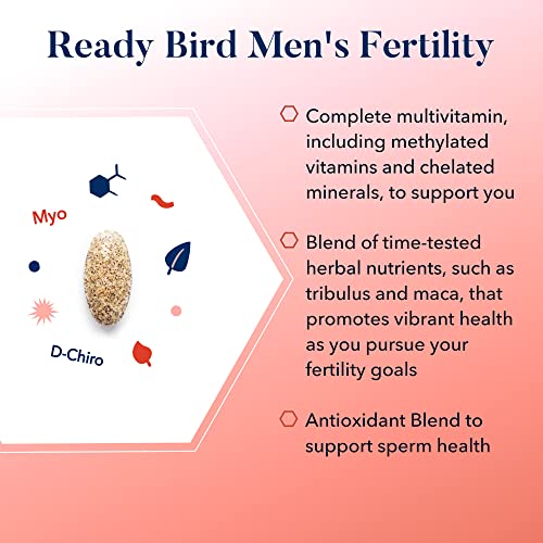 Best Nest Ready Bird Men's Fertility Vitamins for Conception, Mens Prenatal Vitamins Best Nest Wellness
