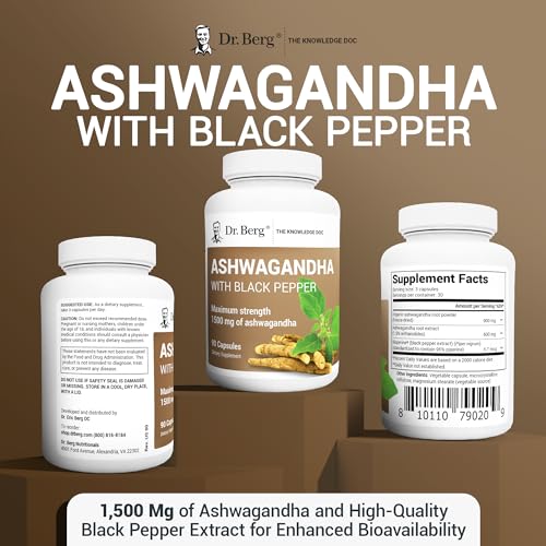Dr. Berg Ashwagandha Capsules 1500mg - Includes Organic Ashwagandha Root - AB Mystery