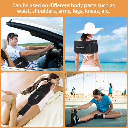 SUNNYOUNG Red Light Therapy Belt, Infrared Light Therapy Wrap Muscle Relaxing Belt with 120 LED Lights - AB Mystery