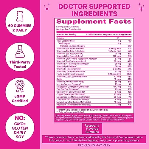 Pink Stork Total Prenatal Vitamin Gummies for Women with Folic Acid, Vitamin D, and Vitamin B6 Pink Stork