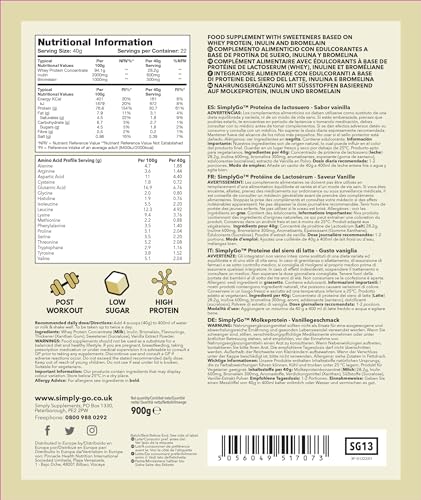 SimplyGo Whey Protein Powder | 900g | Simply Add 30g to Water, Juice or Shakes Simply Supplements