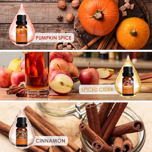 Autumn Fragrance Oil Set, Premium Fall Essential Oils for Diffuser and Candle Making -Cinnamon - AB Mystery