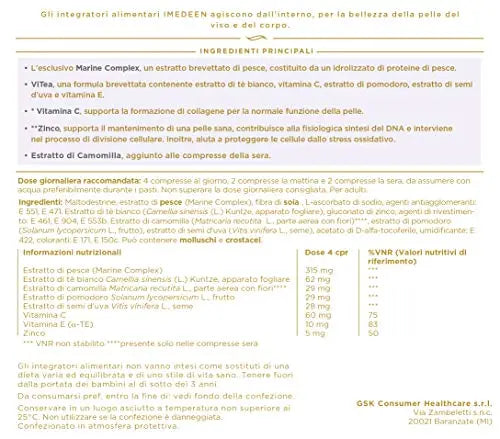 IMEDEEN Prime Renewal Anti-Aging Dietary Supplement — ViTea, Marine Complex, Vitamin C, E, and Zinc Imedeen