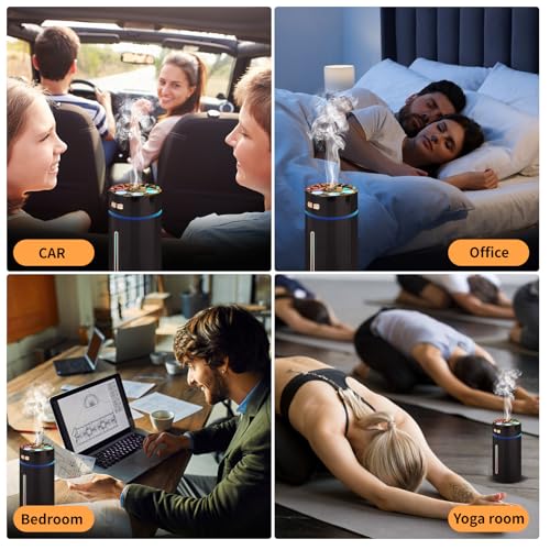 Car Diffuser,Rechargeable car Diffuser air freshener,Humidifier Aromatherapy for car - AB Mystery