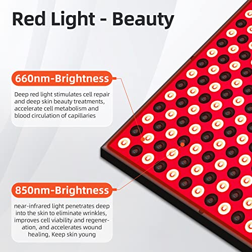 TherapSky Red Light Therapy Device 45W LED Red Infrared Light Therapy Lamp w/Remote Control and Timer - AB Mystery