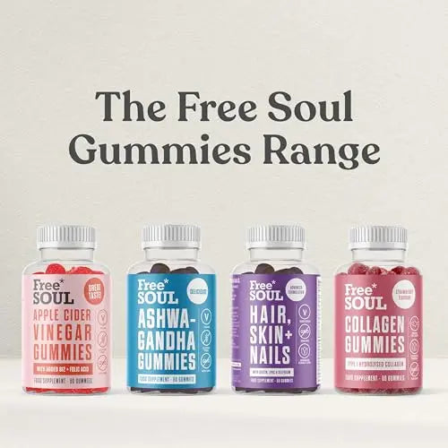 Collagen Gummies, Marine Collagen Supplement with Effective Type 1 Hydrolysed Collagen Peptides Free Soul