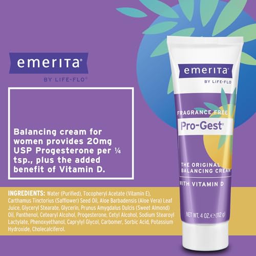 Emerita Pro-Gest Balancing Cream with Vitamin D3 | USP Progesterone Cream from Wild Yam - AB Mystery