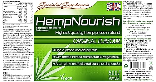 Specialist Supplements HempNourish Protein Powder 500g Specialist Supplements