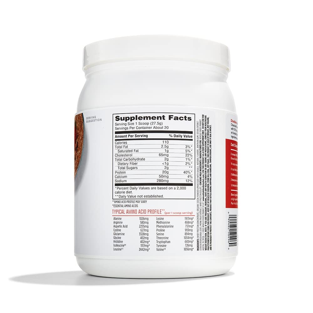 365 by Whole Foods Market, Chocolate Grass Fed Whey Protein, 19.4 Ounce - AB Mystery