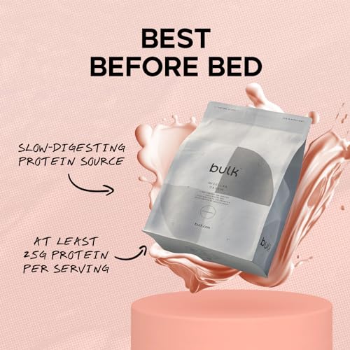 Bulk Micellar Casein Protein Powder, Protein Shake, Strawberry, 500 g, Packaging May Vary Bulk